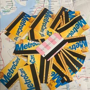 25 preowed, metrocards plastic cards with 1 Victoria Secret Fashion Show Metro